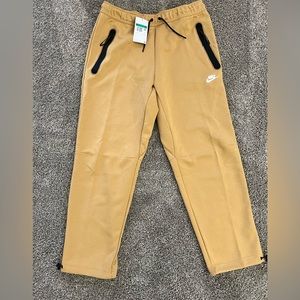NIKE Tech Fleece Jogger Pants XL Mens Beige Brown Black Straight Leg